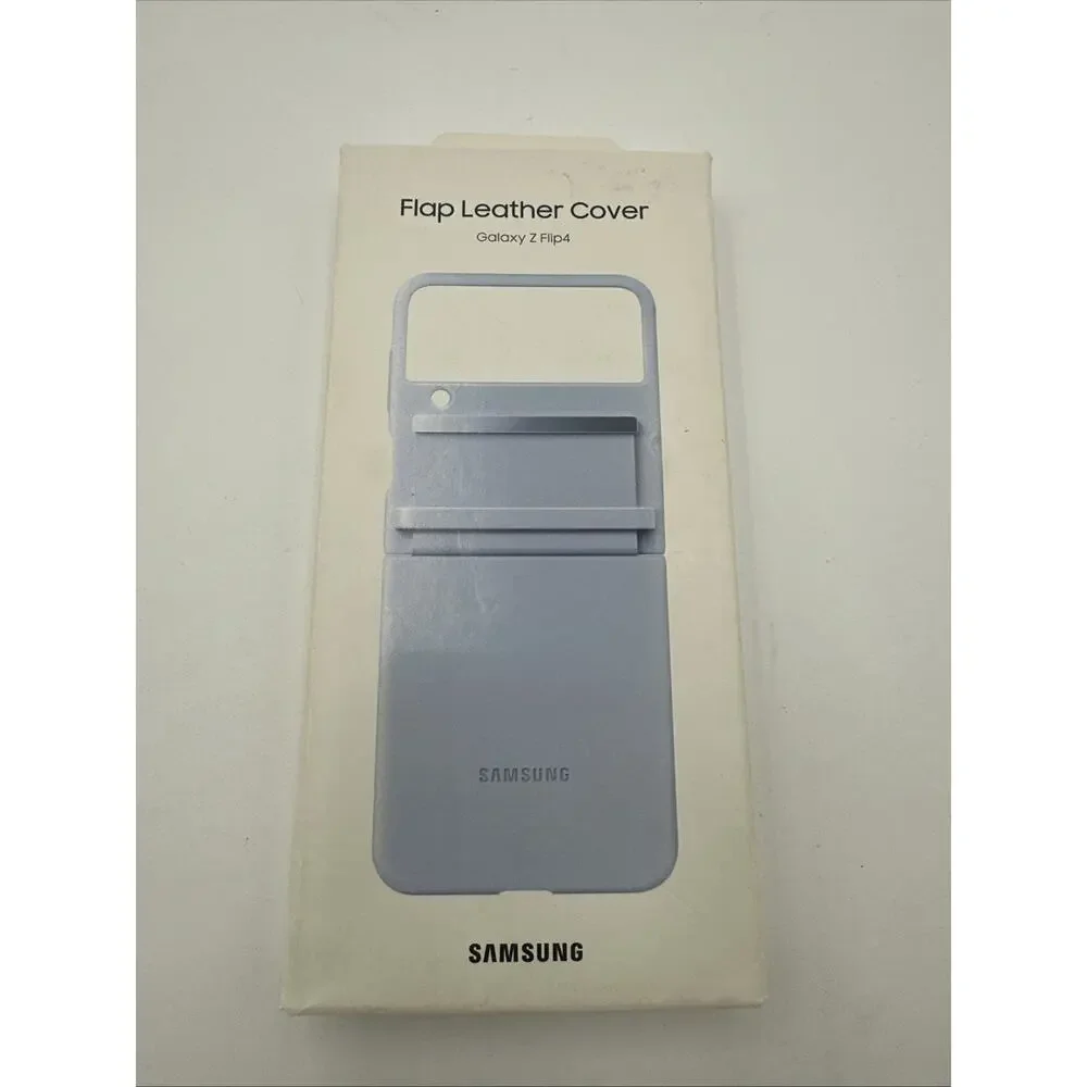GENUINE Samsung Flap Leather Cover Galaxy Z Flip4 EF-VF721 Blue SEALED NEW!